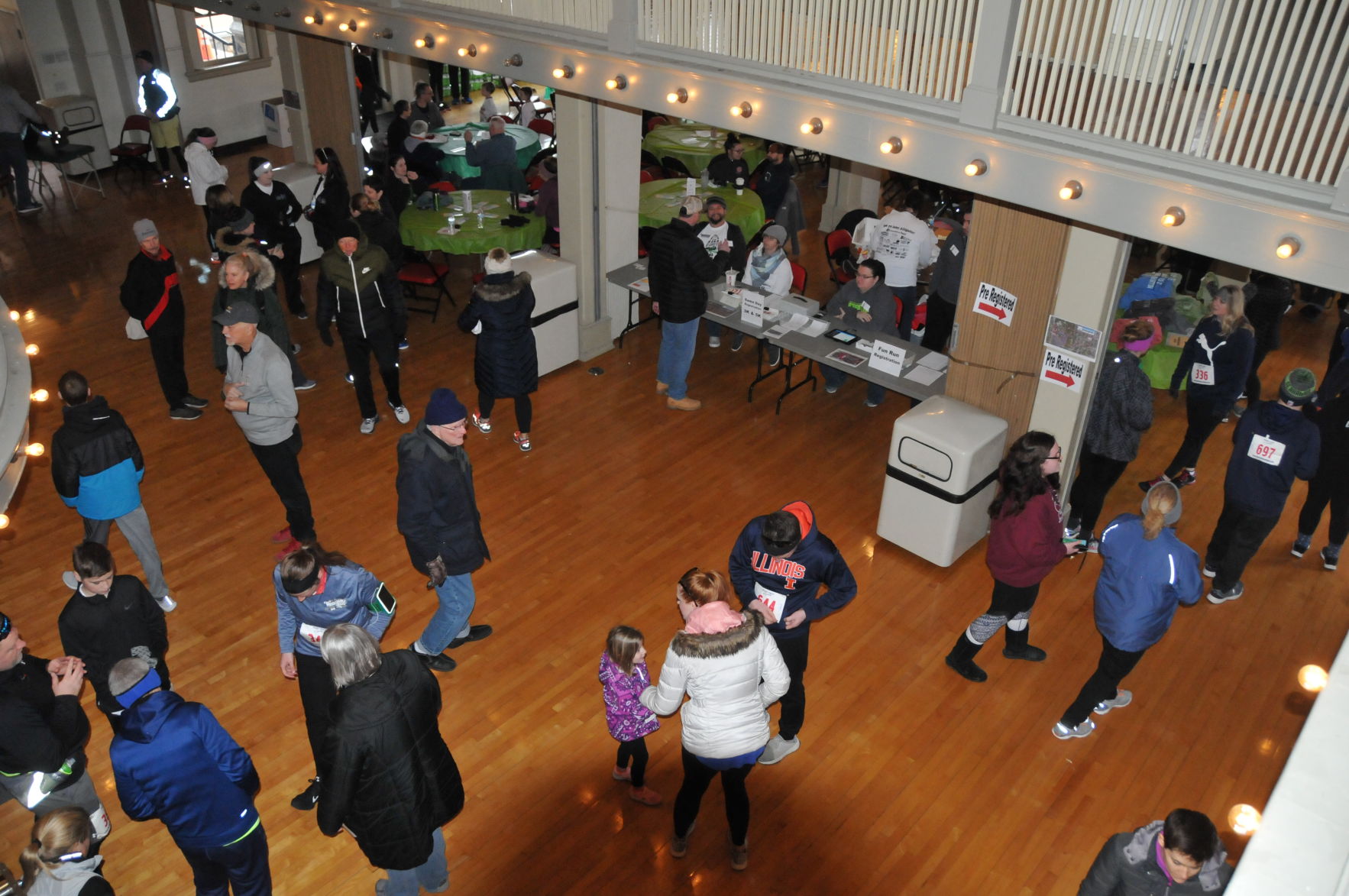 The pavilion was hopping with runners